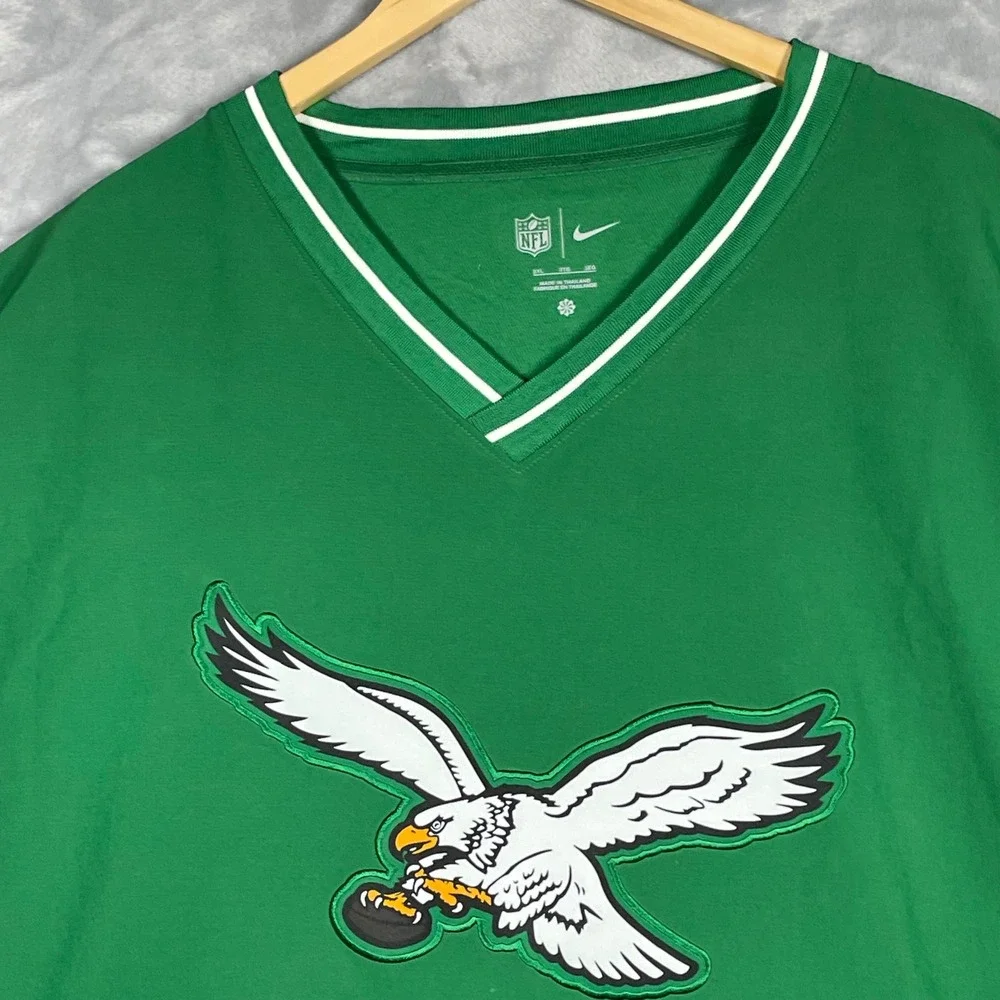 Nike NFL Philadelphia Eagles Kelly Green Retro Logo Windshirt Mens 3XL Side Zip